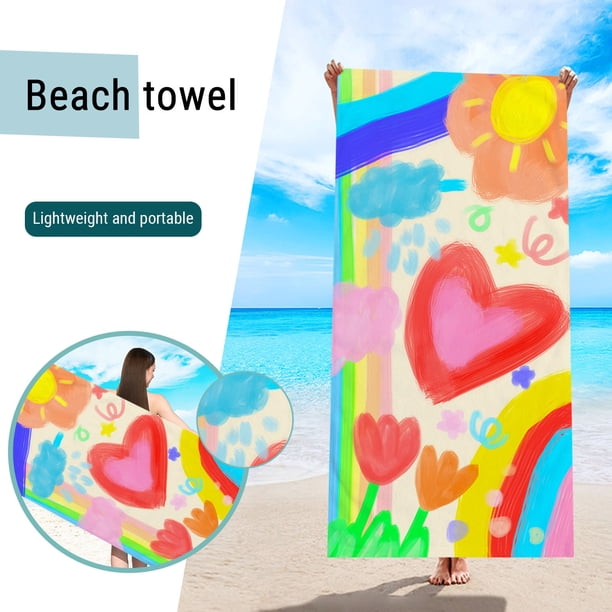 Toalla de playa grande de microfibra | 70 x 140 cm, secado rápido y resistente a la arena | Manta de viaje multiusos para piscina, camping y pícnic | Toalla de baño absorbente para adultos y niños