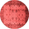thumbnail image 1 of Ahgly Company Indoor Round Oriental Red Industrial Area Rugs, 5' Round, 1 of 4