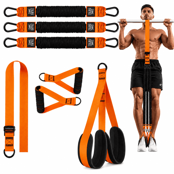 ROLITOTE Pull Up Assistance Bands, Resistance Band with Fabric Knee & Feet Rest, Adjustable Heavy Duty for Pull Up Bar