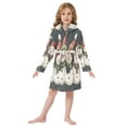 thumbnail image 6 of FORMRS Niños Bathrobe Unisex Hooded Robe Soft Plush Pajamas Sleepwear, Size 10-12T, Red Snowmen, 6 of 7