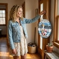 thumbnail image 6 of 25PCS 11.8in Patriotic Goose Welcome Door Sign with Magnetic Accessories, Wooden Round Hanging Decor for Independence Day, 6 of 8