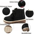 thumbnail image 2 of Baby Kids Boots - Boys Girls Rubber Sole PU Leather Shoes Hiking Ankle Boots Toddler/Little Kid, 2 of 6