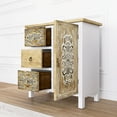 thumbnail image 5 of Vintage Hand-Carved One Door Accent Cabinet With Three Drawers, 5 of 7