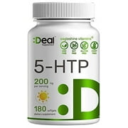 5-HTP 200mg Softgels, High Purity & Strength, 3 Months Supply, 180 Counts, Advanced 5 HTP Supplements for Positive Mood, Anxiety and Sleep Aid