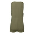 thumbnail image 5 of Women's Oversized Linen Set, Summer Breathable Casual V Neck Button Down Vest + Elastic Waist Shorts, 5 of 5