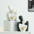 thumbnail image 3 of Ceramic Couple Statue - Modern Shelf Decor Knick Knacks for Shelves, Valentine's Day Wedding Gifts, Home Decor for Living Room, Bedroom, Bookshelf & TV Stand, 3 of 5