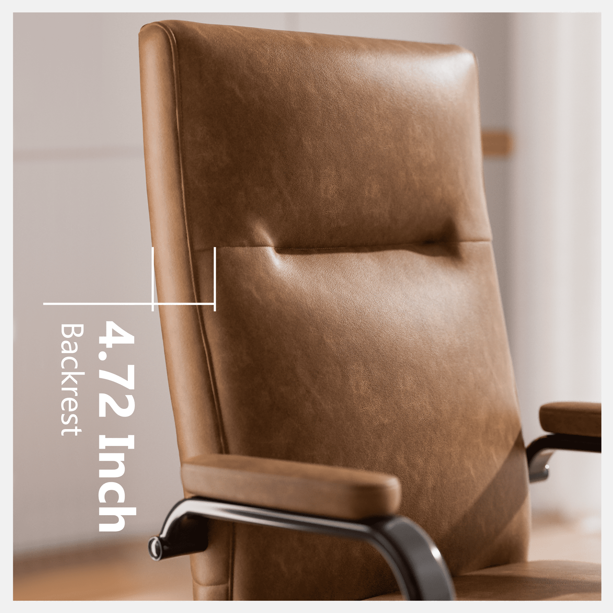HomeZeer Brown Office Chair with Wheels, Swivel High Back Executive Office Chair with Memory Foam and Arms, Leather Adjustable Height Computer Desk Chair for Home Office