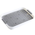 thumbnail image 1 of Wosthever Estera de resina fácil de limpiar para drenaje de platos, soporte para bandeja de goteo de agua, escurridor con bandeja de goteo Almacenamiento y organización del hogar blanco grande, 1 of 6
