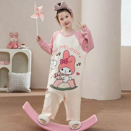 

Sanrioes Anime Kuromi Cinnamoroll My Melody Pochacco Kids Rompers Girl Boy Toddler Jumpsuit Infant Clothes Pyjamas Overalls Gift