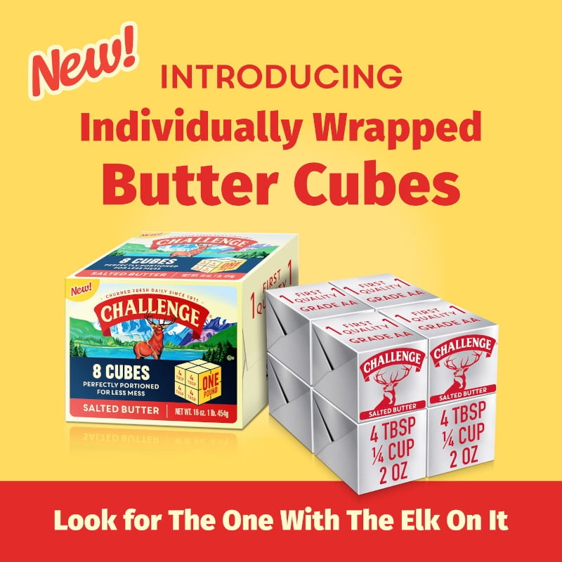 Challenge Salted Butter Cubes, 16 oz, 8 Cubes