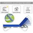 thumbnail image 6 of Domi Patio Chaise Lounge Chair Set of 3,Outdoor Aluminum Polypropylene Sunbathing Chair with Adjustable Backrest,Side Table,for Beach,Yard,Balcony,Poolside(2 Blue Chairs W/Table), 6 of 9