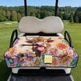 thumbnail image 2 of Psesaysky Universal Golf Cart Seat Covers, Seat Blanket with 4 Pockets and Non-Slip Backing for EZGO TXT/RXV & Club Car DS/Precedent, Breathable, All-Season Comfort (Cute Highland Cow Flower), 2 of 8