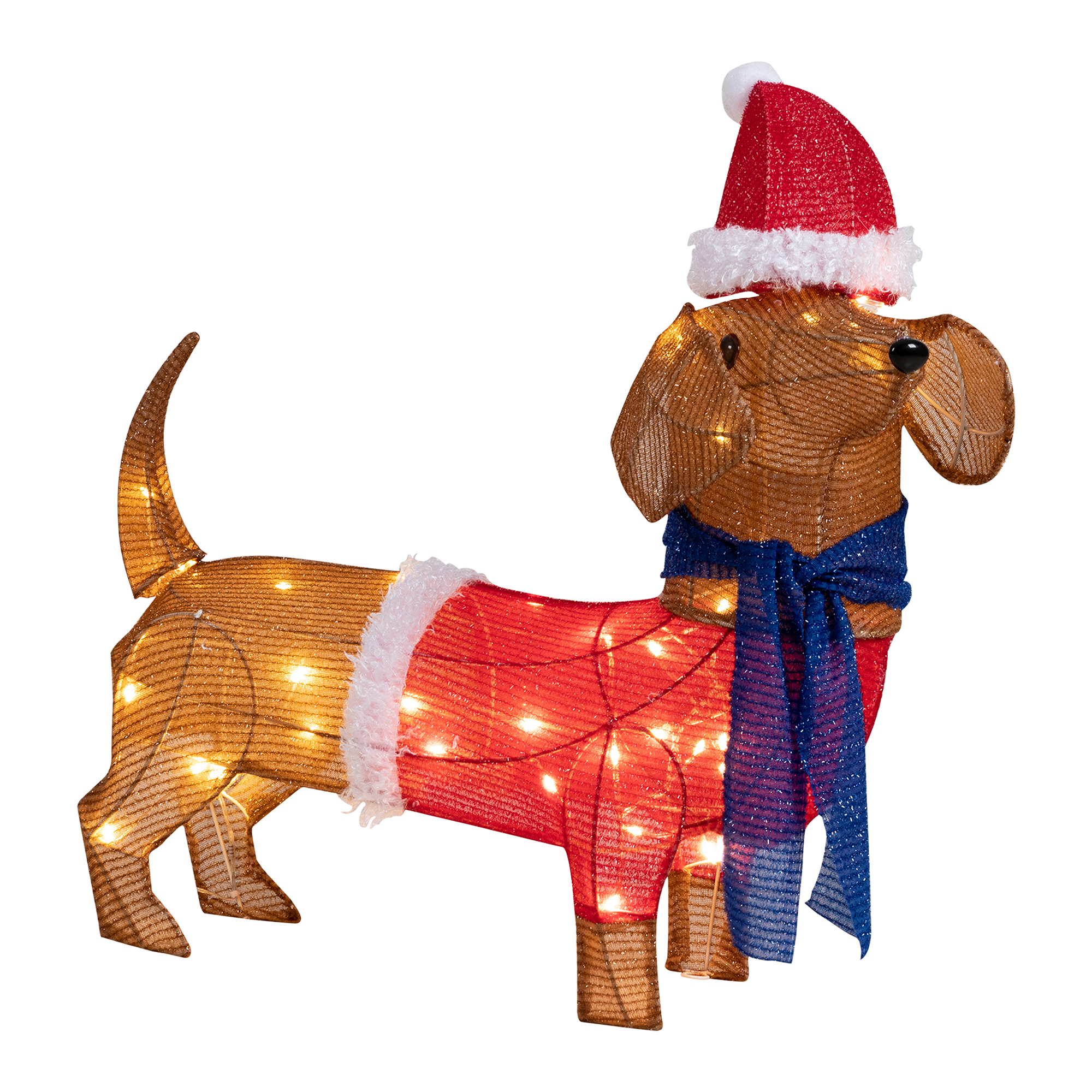 Walsunny Christmas Wiener Dog Light Outdoor Indoor Lighted Holiday