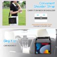 thumbnail image 3 of For iPad 9th 8th 7th Generation Case, Soft Silicone Drop Protection Rotating Kickstand with Shoulder Strap Pencil Holder Kids Friendly Lightweight Case for iPad 10.2" 2021/2020/2019, Black, 3 of 6