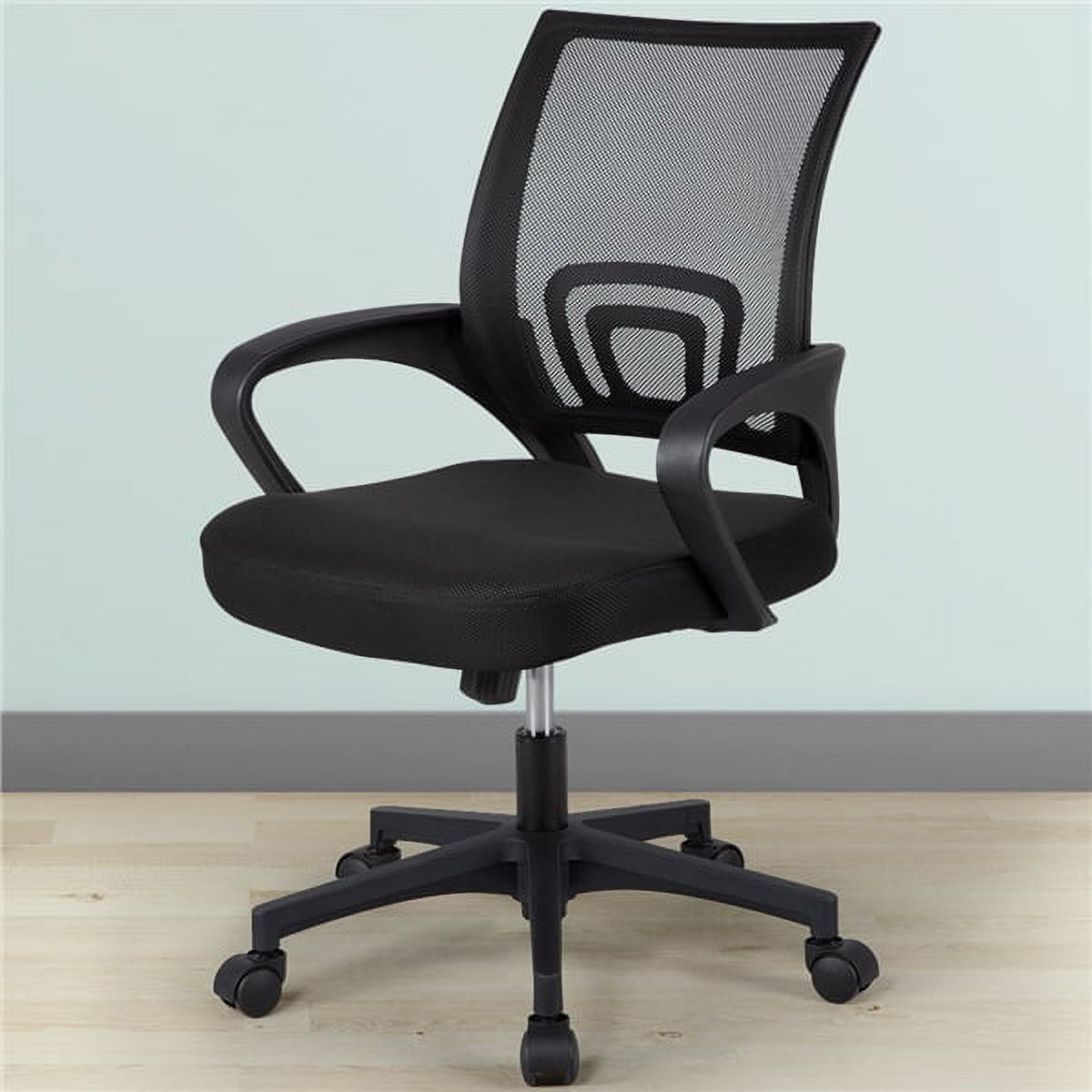 Alden Design Adjustable Mesh Swivel Office Chair with Armrest, Set of 2, Black - image 4 of 12