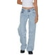 thumbnail image 1 of Pantalones vaqueros informales de tiro bajo para mujer, Vaqueros sueltos de pierna recta con bolsillos para verano y primavera, 1 of 5