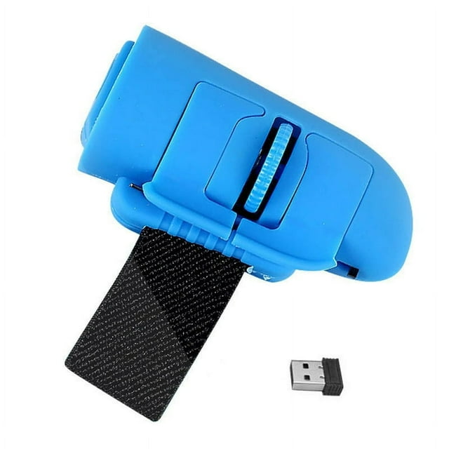 Mini Finger Mouse Wireless Communication USB Optical Ring Mice for Laptop PC(Black)