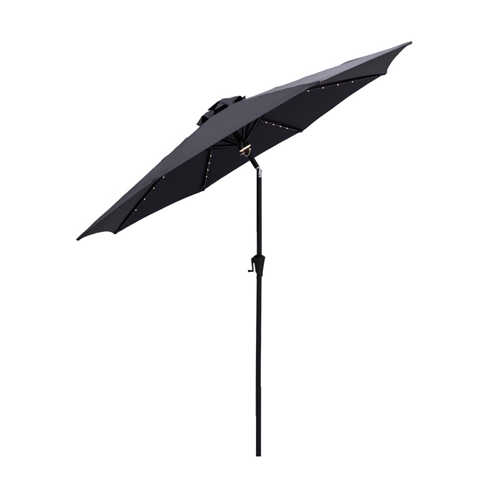 FLAME&SHADE 11 ft Outdoor Patio and Table Umbrella with Solar LED