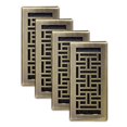 thumbnail image 1 of Rejillas decorativas Floor Register AJH410-A Oriental de 4 x 10 pulgadas, paquete de 4, 1 of 9