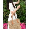 thumbnail image 5 of CoCopeaunts Women's Tote Handbags Tote Bag Handbags Satchel Bags Casual Tote Purse Shoulder Bag Stylish Straw Bag Hobo Bag Beach, 5 of 7