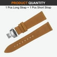 thumbnail image 3 of Uxcell Leather Watch Band 21mm Vintage Watch Straps with Butterfly Buckle, Yellow Brown, 3 of 7