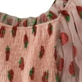 thumbnail image 4 of YM YOUMU Women Ruffle Mesh Short Puff Sleeve Dress Strawberry Print Off Shoulder Fairy Summer Dresses, 4 of 4
