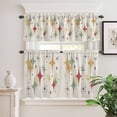 thumbnail image 2 of 3 Piece Kitchen Curtains and Valances Set Colorful Diamond Cafe Curtains 36 Inch Length Modern Geometric Middle Century Beige Retro Valance & Tier Curtain for Living Room Bedroom 54"x18"+27"x36"*2, 2 of 6