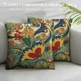 thumbnail image 3 of COMIO Abstract Throw Pillow Covers, Green Blue Yellow Pillow Covers, Boho Botanical Geometric Abstract Cushion;Covers, Tribal Ethnic Bright-Coloured Floral Decorative, 3 of 5
