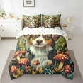 thumbnail image 2 of Erosebridal Literie pour Chien Format Grand pour Ados, Ensembles de Literie Animaux de la Forêt Format Grand, Ensemble de Lit Réversible Champignon Rouge, Super Douillet Décoratif pour la Chambre, 7 Pcs, 2 of 5