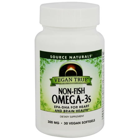 Source Naturals - Vegan True Non-Fish Omega-3's 30 mg. - 30 Vegan (Best Source Of Omega Fatty Acids)