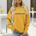 thumbnail image 4 of Swearing Helps Sweatshirts for Women 2025 Long Sleeve Crewneck Funny Sarcastic Sweatshirt Pullover Tops, 4 of 5