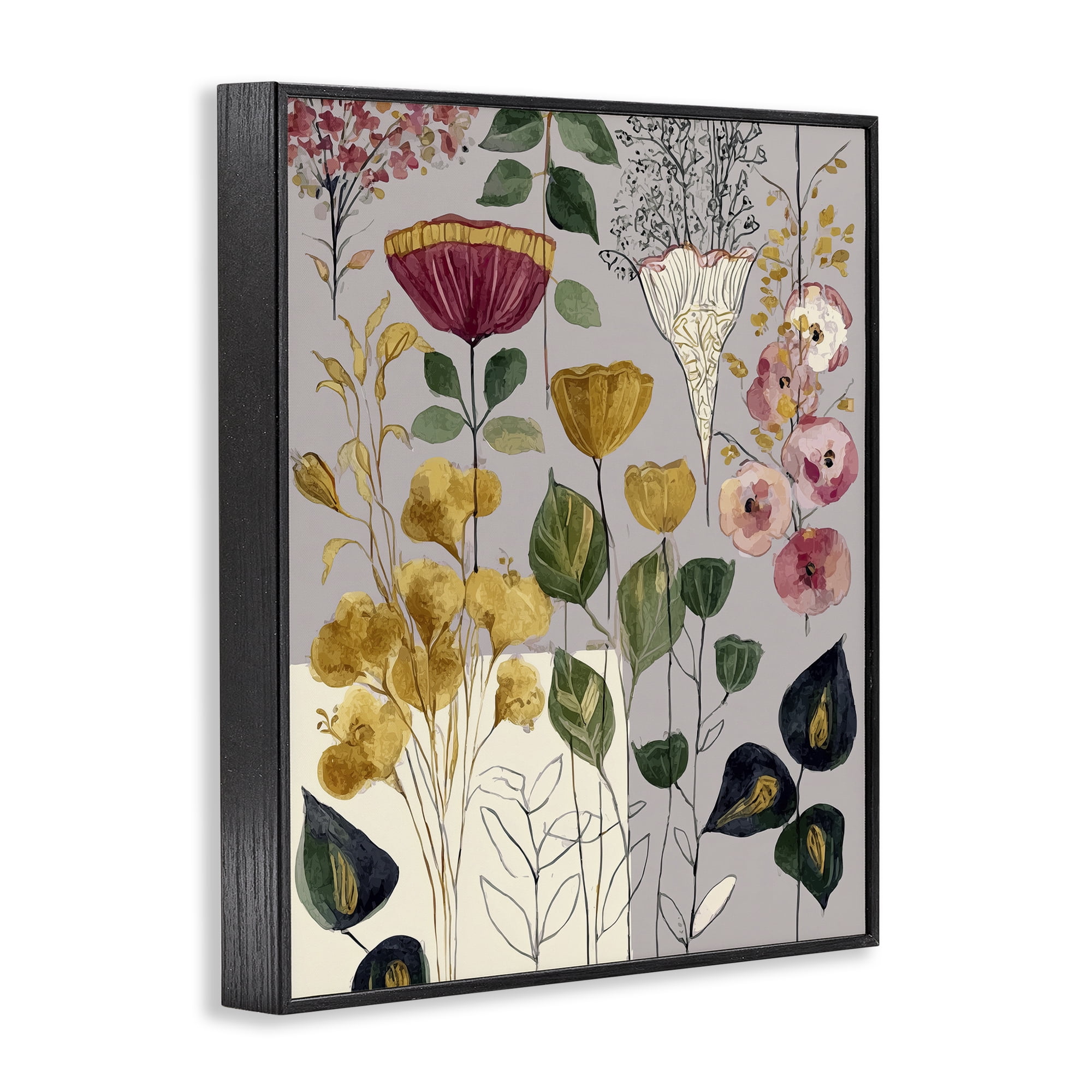 Playful Assumptions Foliage Black Framed Giclee Art, design by Annabelle Hall