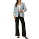 thumbnail image 2 of BLAZER DE OFICINA CHIC PARA MUJERES INSPIRE CON SOLAPA Y MANGAS LARGAS, TRAJE BLAZER M AZUL CLARO, 2 of 6