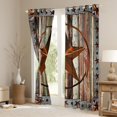 thumbnail image 3 of Manfei Vintage Texas Stars Black Out Curtains,Rustic Farmhouse Cabin Curtains Pack of 2 (42x63 Each),Old Barn Door Bedroom Curtains For Boys Teens,Super Cozy Room Decor, 3 of 6