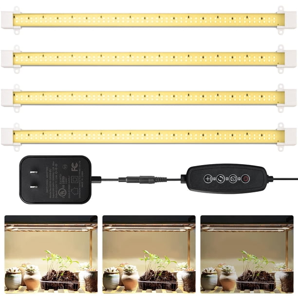 Mosthink Luces LED de Cultivo para Plantas 16" 6500K Espectro Completo Paquete de 4