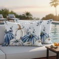 thumbnail image 4 of Blue Pumpkin Fall Outdoor Waterproof Pillow Covers, Thanksgiving Watercolor Eucalyptus Leaves Decorative Rectangle Throw Pillowcase Sofa Cushion Sham for Patio/Couch/Chair, 20"x12" 2 Pack, 4 of 8