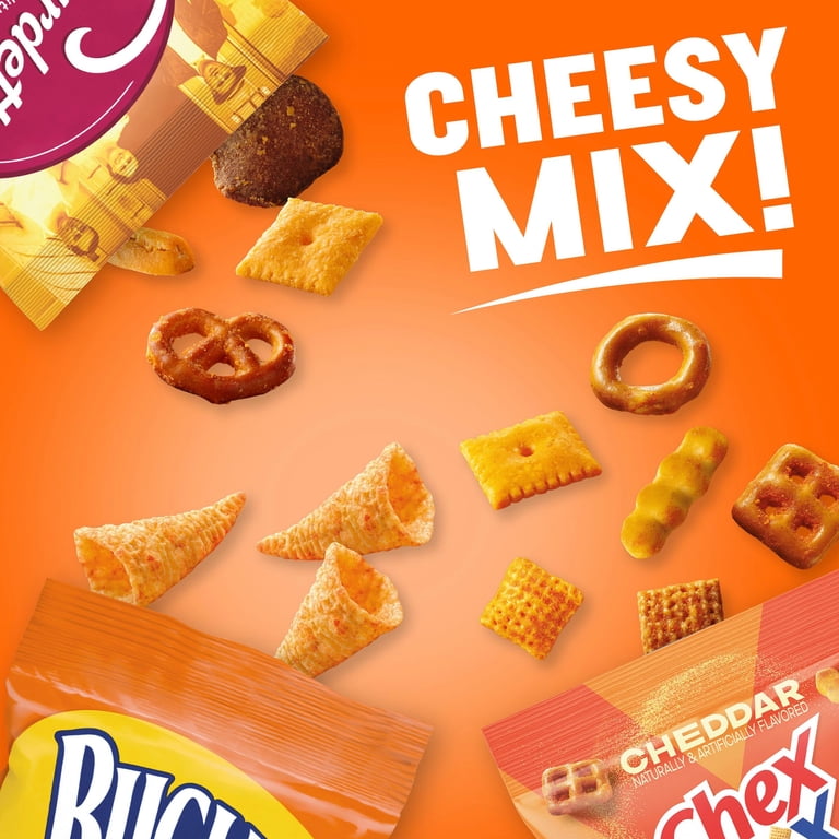 Cheesy Mix Variety Pack Snacks, Chex Mix, Bugles, Gardetto's, 20