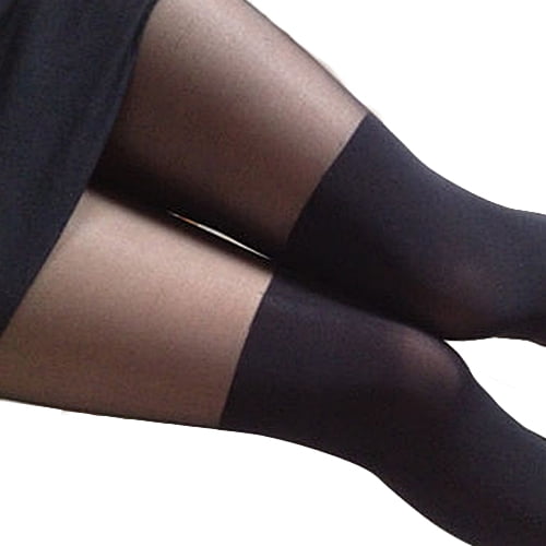Trayknick Black Mixed Colors Gipsy Mock Ribbed Over the Knee Tights Thigh High Pantyhose Walmart