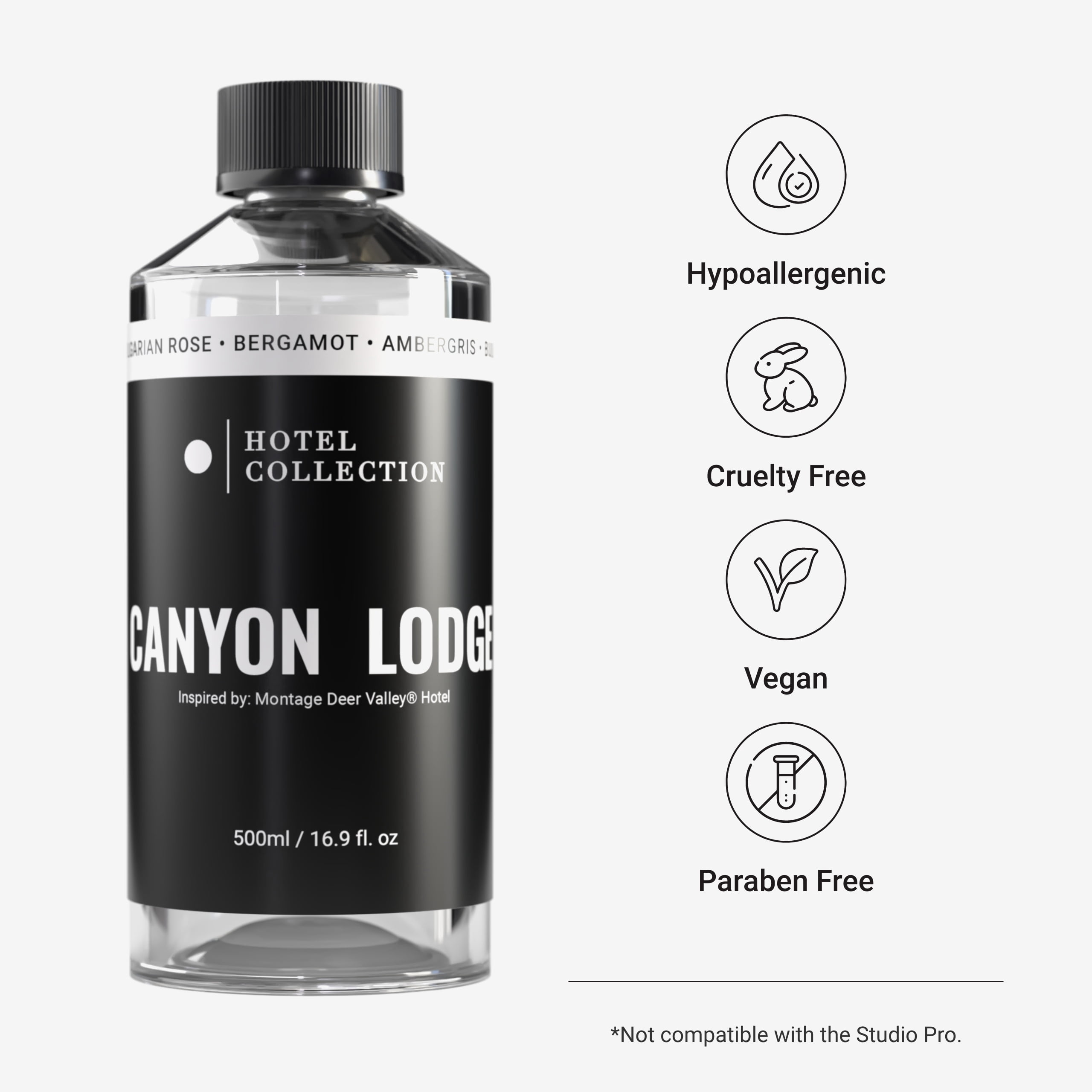 Hotel Collection Diffuser Oil-Canyon Lodge-Aromatherapy Essential Fragrance Oil-Luxury Hotel Inspired-Bulgarian Rose, Bergamot & Ambergris-500ML 16.9 Fl oz