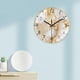 thumbnail image 5 of Reloj de cristal marmoleado para decoración de sala de estar, mármol moderno de 12 pulgadas, sin tictac Beige, 5 of 6