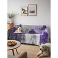 thumbnail image 6 of Purple Grey Couch Cover for 2 Cushion Sofa, Modern Oil Painted Abstract Art Aesthetics Washable Loveseat Sofa Covers Slipcover for Sectional Sofas L-Shaped, Couch Throw Cover 71"x118", 6 of 9