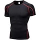thumbnail image 3 of Camisetas de compresión para hombre (paquete de 3) - Camisetas deportivas de capa base atléticas - Talla mediana - Negro/Rojo/Verde, 3 of 5