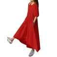 thumbnail image 6 of ZANZEA Women Puff Sleeve Casual Solid Ruffle Tiered Dress Summer Holiday Sundress, 6 of 13