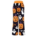thumbnail image 4 of MEZZALL Halloween Printed Pajama Pants for Women Drawstring Waist Cute Pumpkin Ghosts Pattern Comfortable Night Loungewear Bottoms, 4 of 5