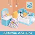thumbnail image 4 of Juego de muebles para casa de muñecas para niños, juguetes en miniatura, accesorios para casa de muñecas, juguetes de simulación para niños, niñas y niños pequeños a partir de 3 años con baño, 4 of 5