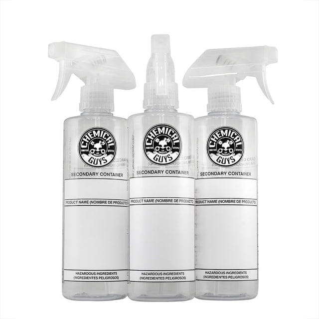 Botella rociadora Chemical Guys ACC137, paquete de 3, 473 ml, blanca