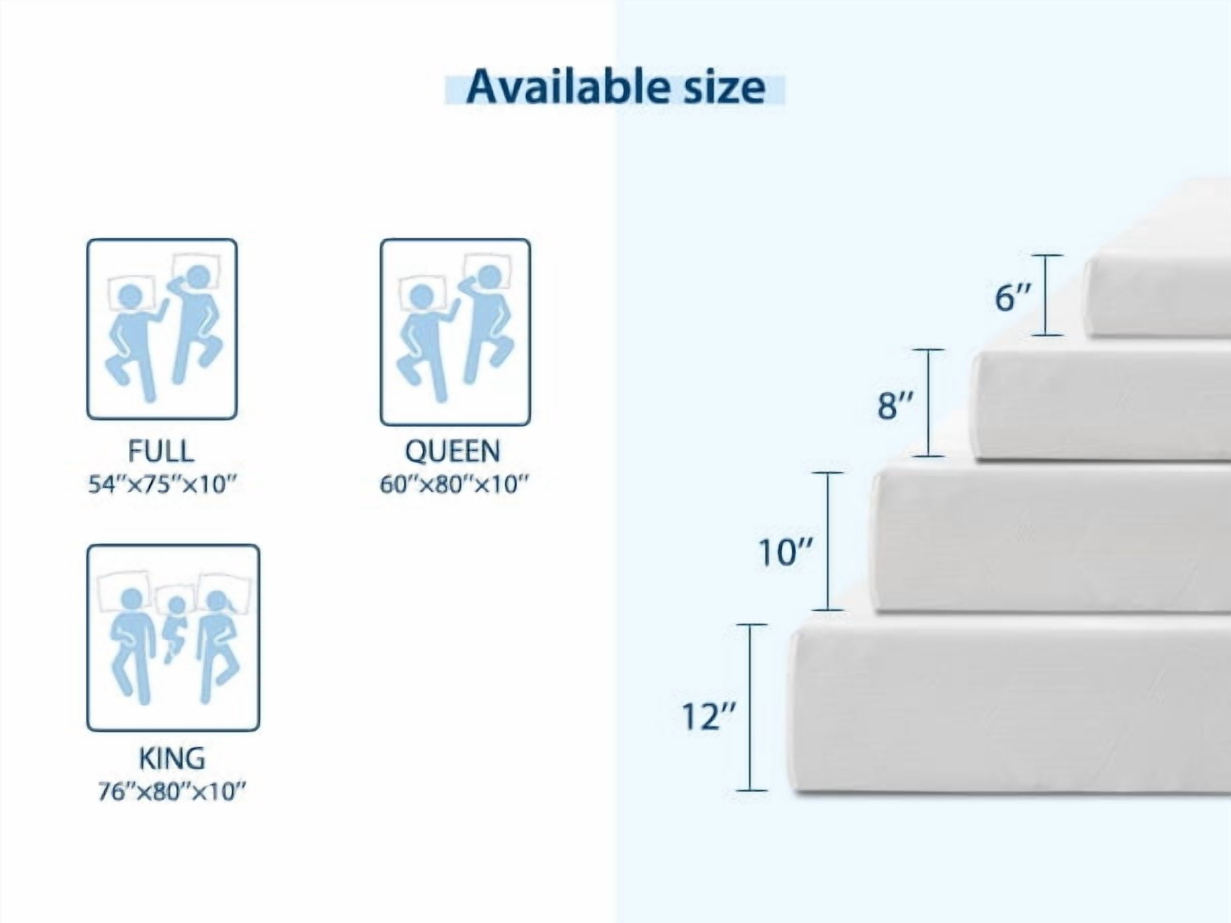 EDX 10 Inch Queen Cooling Gel Memory Foam Mattress CertiPUR US Certified Fiberglass Free Pressure Relief Bed in a Box