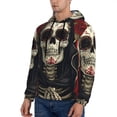thumbnail image 3 of Daiia Gothic Skull With Roses for Men's Fashion Hoodies & Sweatshirts with Kangaroo Pocket Hooded Sweatshirt Breathable & Moisture Wicking-3X-Large, 3 of 7