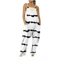 thumbnail image 2 of GaThRRgYP Trousers for Women Plus Size,Fashion Women Casual Cold Shoulder Jumpsuit PrintSuspender Jumpsuits Wide Pocket Leg Pant, 2 of 5
