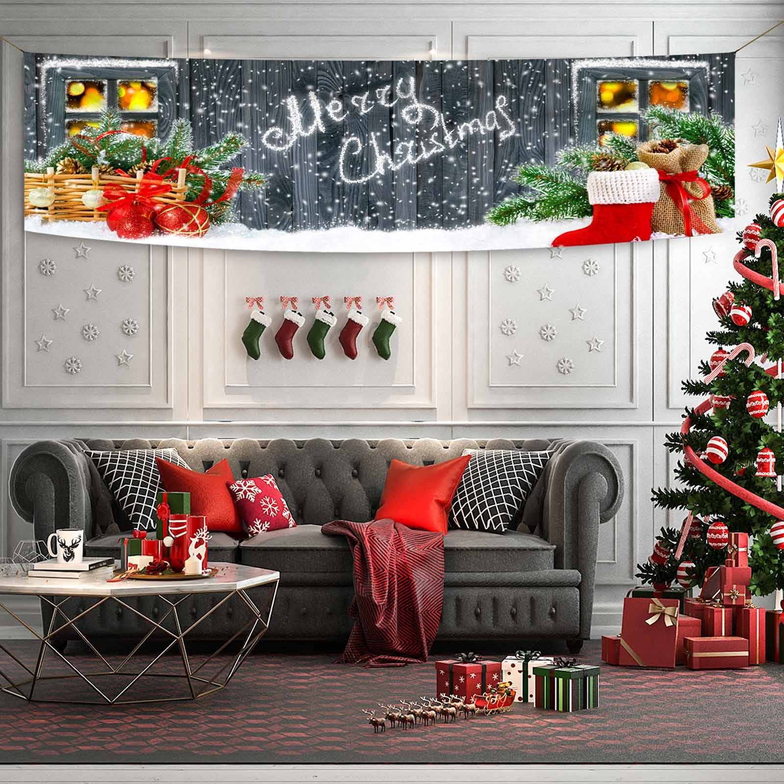 Outdoor Christmas Decorations Clearance Banner Decoration Background Cloth  For Store Merchandise Discounts For Christmas JE4997 | Walmart Canada